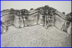 Vintage POOLE Silver Co. HUGE ornate tray, platter, silver plate, large, big