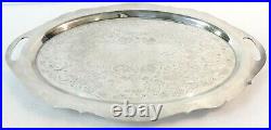 Vintage POOLE Silver Plate on Copper 21 Footed Serving Platter Tray NO MONOGRAM
