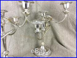 Vintage Pair of Candelabra Candlesticks 5 Branch Silver Plate