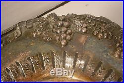 Vintage Pairpoint Heavy Ornate Serving Tray with Grapes Pierced