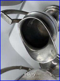 Vintage Pairpoint Silver Teapot, Plate Creamer & Sugar Bowl B321