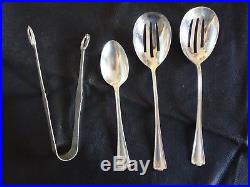 Vintage Pan Am Silver Plate Serving Spoons and Ice Tongs 1960s