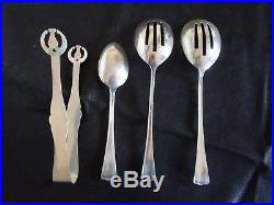 Vintage Pan Am Silver Plate Serving Spoons and Ice Tongs 1960s