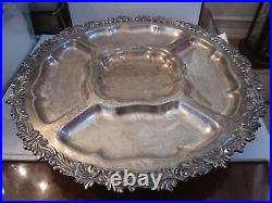 Vintage Passover Serving Rotating Tray Silver Plated Judaica 20 Long