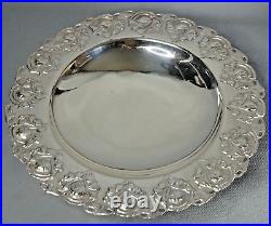 Vintage Plata Silverplated Centerpiece Platter Fruit Bowl Footed Plate withRoses