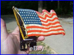 Vintage Plate topper USA Flag HARLEY KNUCKLEHEAD FLATHEAD PANHEAD BOBBER HOT ROD