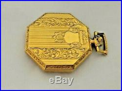 Vintage Pocket Watch Gold Plate Oriosa Swiss 17 Jewels Ornate Gorgeous Case