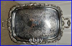 Vintage Poole EPCA Sevenoaks 650 Large Heavy Silver Plated Tray