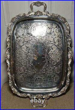 Vintage Poole EPCA Sevenoaks 650 Large Heavy Silver Plated Tray