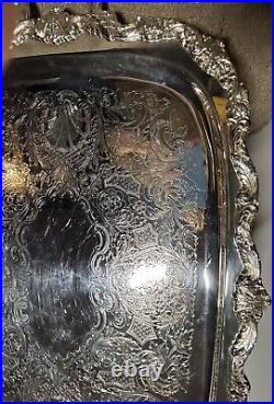 Vintage Poole EPCA Sevenoaks 650 Large Heavy Silver Plated Tray