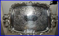 Vintage Poole EPCA Sevenoaks 650 Large Heavy Silver Plated Tray