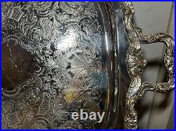 Vintage Poole EPCA Sevenoaks 650 Large Heavy Silver Plated Tray