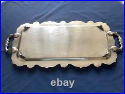 Vintage Poole Old English Footed Butler Serving Tray 5301 EPCA Silver Plate