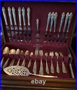 Vintage Prestige De Luxe Home Decorators Silver Plate Flatware Set In Case