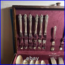 Vintage Prestige De Luxe Home Decorators Silver Plate Flatware Set In Case