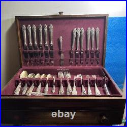 Vintage Prestige De Luxe Home Decorators Silver Plate Flatware Set In Case