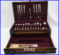 Vintage Prestige Plate Silverware Lot With Storage Chest Mixed Lot of 56 Pieces