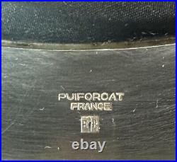 Vintage Puiforcat Tray & Two Canisters with Lids. Glass Center Tray Silver Plate