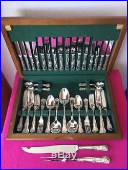 Vintage Quality A1 Silver Plate Kings Pattern Canteen -Slack & Barlow- 82 Pieces