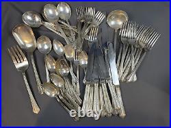 Vintage RACEBROOK Silver Plate Set of 65 pieces 3164