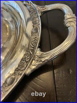 Vintage RARE Victorian Rose 5 Piece Silver Plated Tea Set