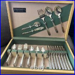 Vintage REED & BARTON Silver Plate 53 Pc. Flatware Set In Original Case