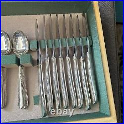 Vintage REED & BARTON Silver Plate 53 Pc. Flatware Set In Original Case