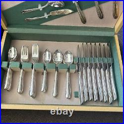 Vintage REED & BARTON Silver Plate 53 Pc. Flatware Set In Original Case