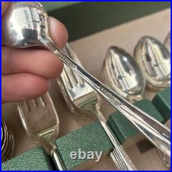 Vintage REED & BARTON Silver Plate 53 Pc. Flatware Set In Original Case