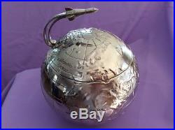Vintage ROCKET GLOBE International Silver Ice Bucket RARE! Excellent Condition