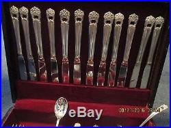 Vintage ROGERS ETERNALLY YOURS 106 pc set silver plate flatware service for 12 +