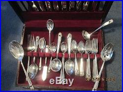 Vintage ROGERS ETERNALLY YOURS 106 pc set silver plate flatware service for 12 +