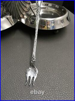 Vintage Racine Triple Silver-plated Double Pickle Castor with Fork