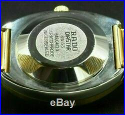 Vintage Rado Diastar Automatic 36mm Gold Plated Mens Wrist watch White Stone