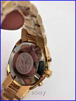 Vintage Rado Diastar Chronograph 36 MM Gold Plated Black Dial Men's Wrist Watch
