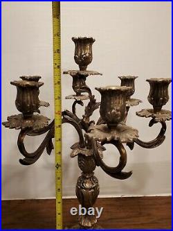 Vintage Rare 21'' Tall Candelabra, 6 Arm Candlestick Holder Silver Plated