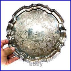 Vintage Rare Barbour 6487 10, Silverplate Ornate Tray, 10 x 10 in Approx