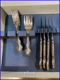 Vintage Reed & Barton Silver Plate English Crown 47pc Flatware Service for 8