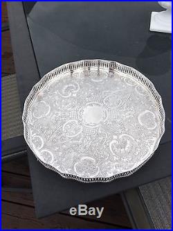 Vintage Reed & Barton Silver Plated On Copper Footed Tray