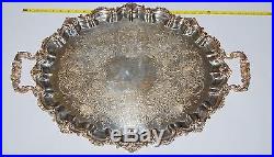 Vintage Reed & Barton Silver Rococo Shell Platter Tray HUGE Silverplate 06115