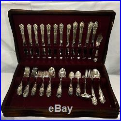 Vintage Reed and Barton Tiger Lily Silver plated Flatware with wooden box