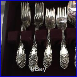 Vintage Reed and Barton Tiger Lily Silver plated Flatware with wooden box