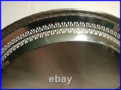 Vintage Rogers & Bro Silver Plate 15 Round Gallery Serving Tray Gadrooned Edge