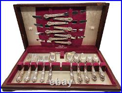 Vintage Rogers Bros 1847 Silver Plated Heritage Silverware With Box 48 Pcs