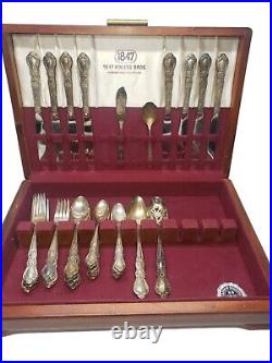 Vintage Rogers Bros 1847 Silver Plated Heritage Silverware With Box 50 Pcs