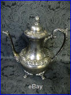 Vintage Rogers Bros. Heritage 1847 Silverplate Ornate 3 Piece Coffee/Tea Set