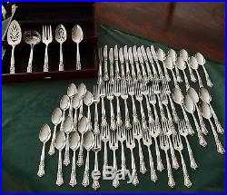 Vintage Rogers Valley Rose Silverplate flatware service 4 12 plus serving pieces