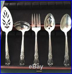 Vintage Rogers Valley Rose Silverplate flatware service 4 12 plus serving pieces