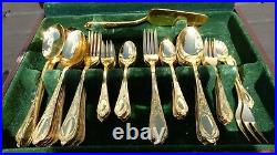 Vintage SBS Bestecke Solingen 23 24 Carat Gold Plated Cutlery Full Dining Set