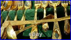 Vintage SBS Bestecke Solingen 23 24 Carat Gold Plated Cutlery Full Dining Set